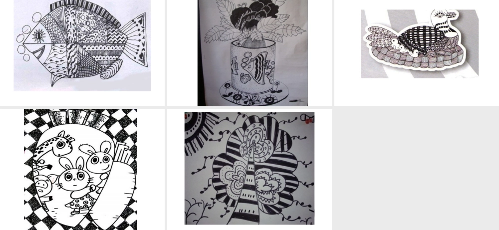 人教版四年级小学美术课件-学生作品——线条.ppt