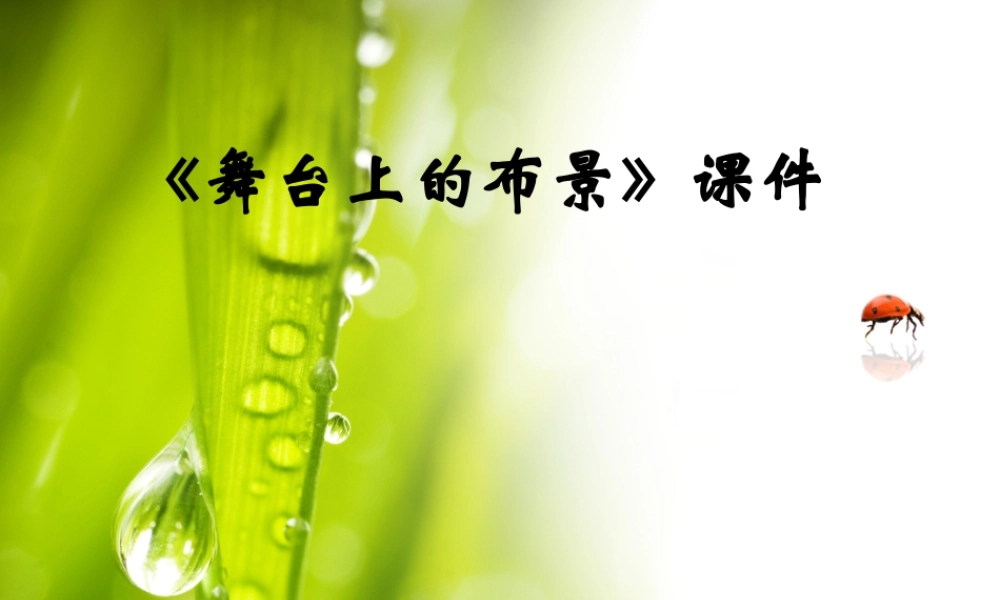 人教版五年级小学美术课件-《舞台上的布景》课件02.ppt