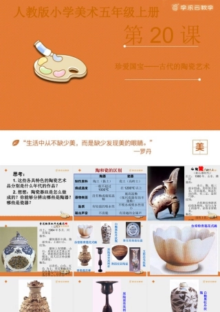 人教版五年级小学美术课件-《珍爱国宝——古代陶瓷艺术》课件.pptx