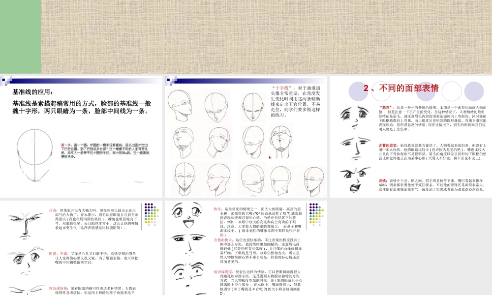 人教版五年级小学美术课件-脸部的画法及表情.ppt