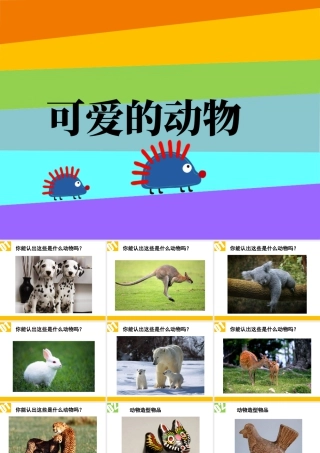 人教版一年级小学美术课件-《可爱的动物》课件1.ppt