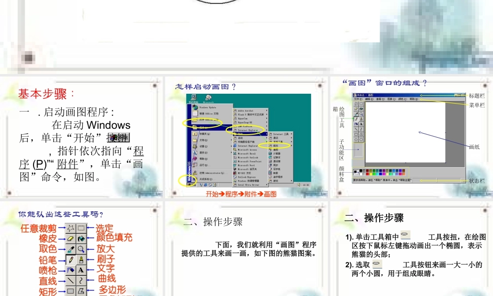 人教版一年级小学美术课件-计算机画图范例.ppt