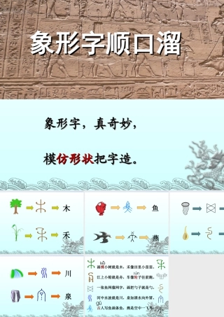 人教版一年级小学美术课件-象形字顺口溜.ppt