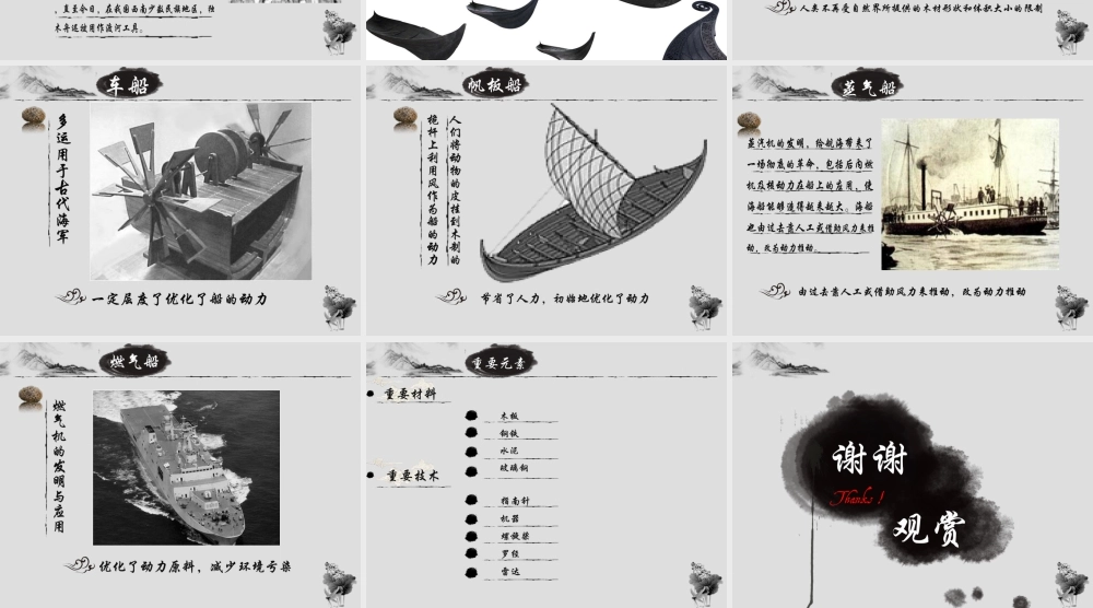 人教版一年级小学美术课件-中国舟船发展史.ppt