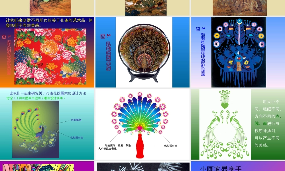 人教版二年级小学美术课件-《美丽孔雀》课件4.ppt