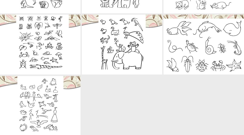 人教版二年级小学美术课件-动物简笔画欣赏.ppt