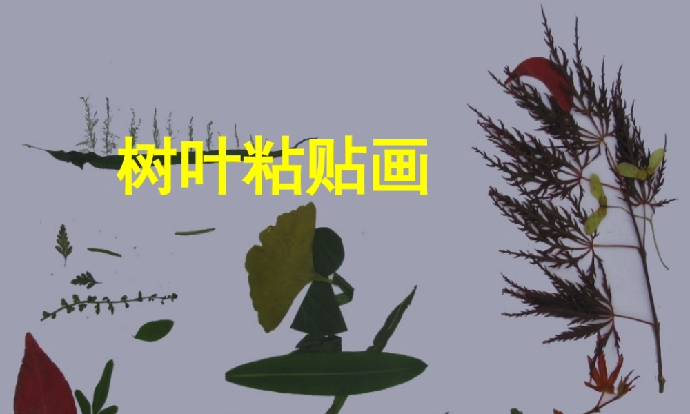 人教版二年级小学美术课件-树叶粘贴画.ppt