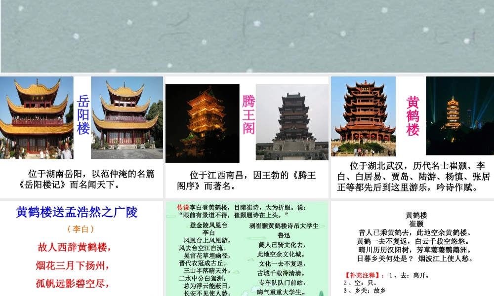 人教版六年级小学美术课件-江南三大名楼的故事.ppt