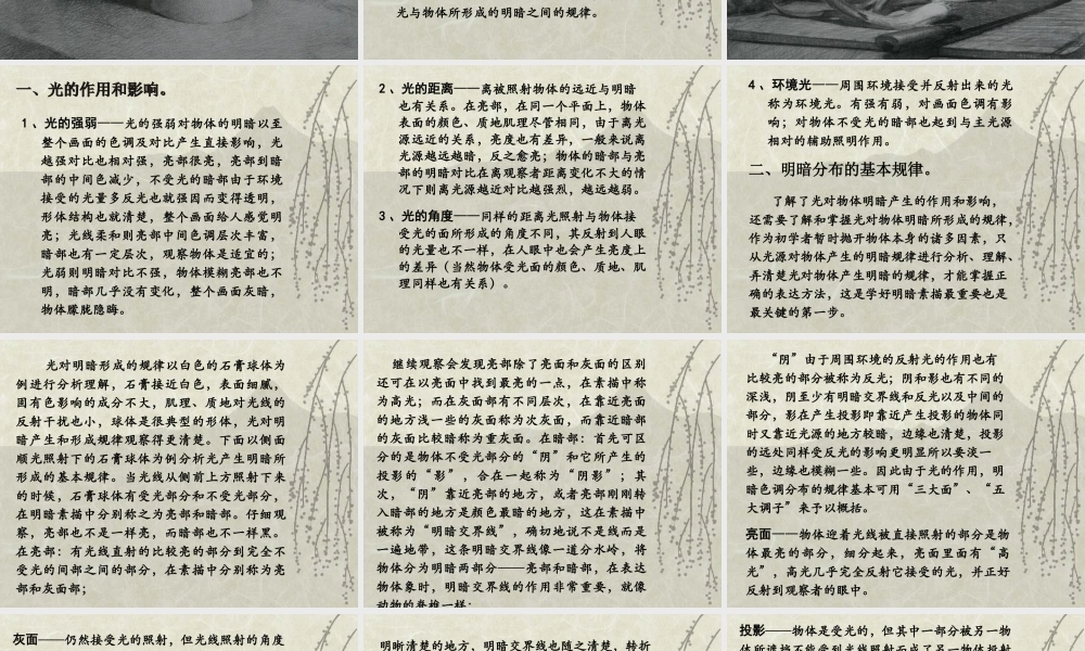 人教版六年级小学美术课件-明暗素描.ppt