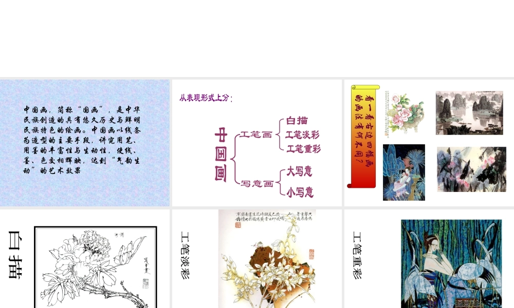 人教版三年级小学美术课件-《中国画的分类》.ppt