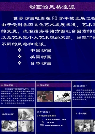 人教版三年级小学美术课件-动画的风格流派.ppt