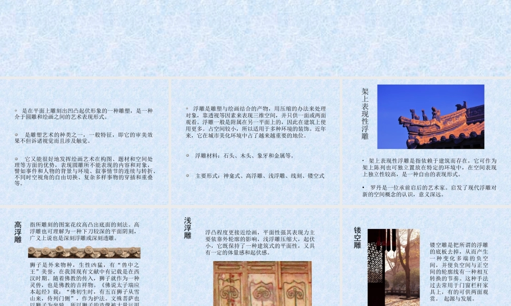 人教版三年级小学美术课件-浮雕建筑分类.ppt