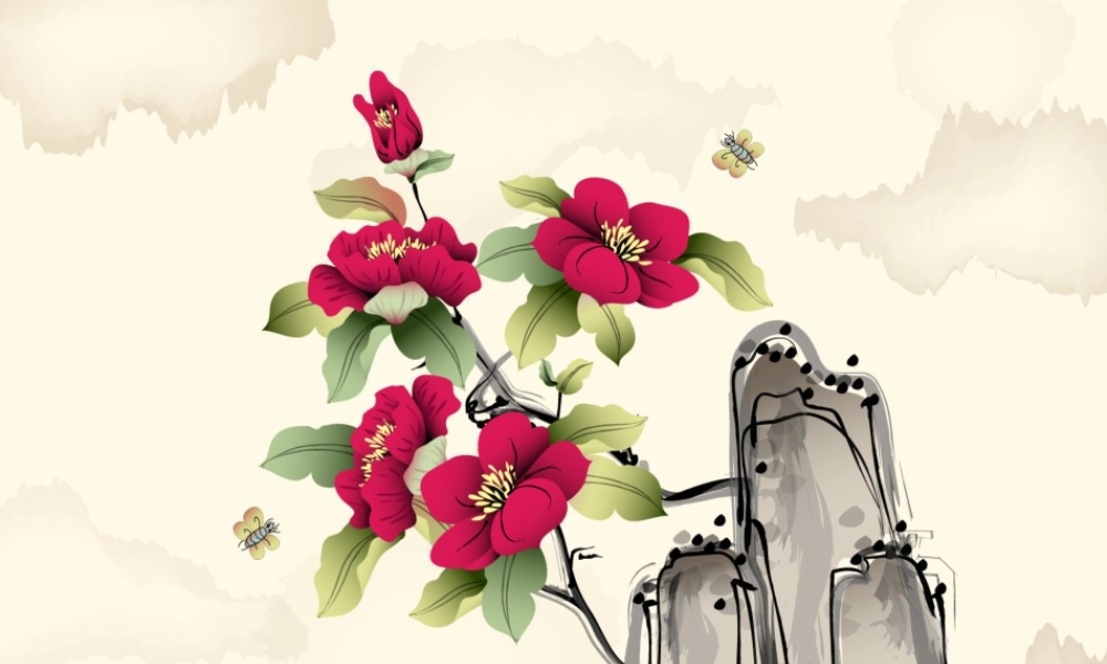 人教版三年级小学美术课件-花卉水墨画PPT.ppt