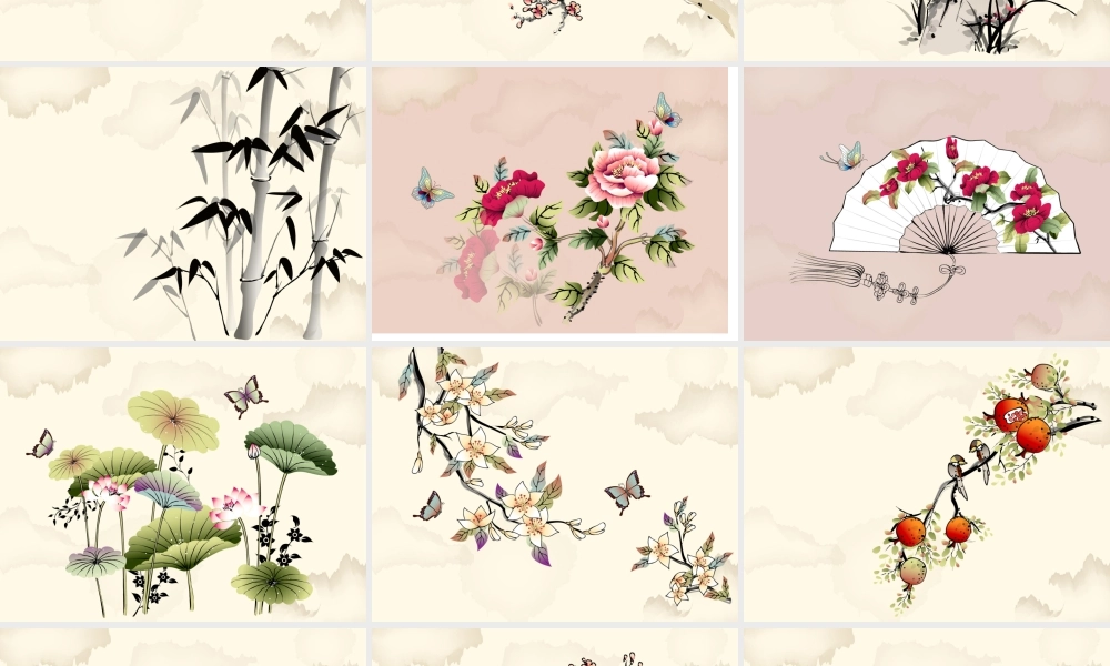 人教版三年级小学美术课件-花卉水墨画PPT.ppt