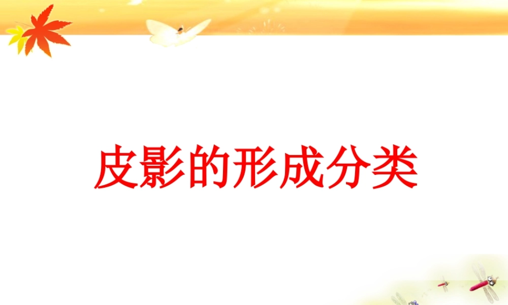 人教版三年级小学美术课件-皮影的形成分类.ppt