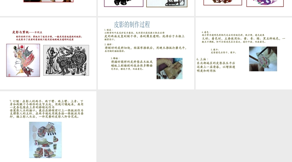 人教版三年级小学美术课件-皮影的造型特征及制作过程.ppt