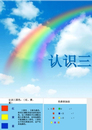 人教版三年级小学美术课件-认识三原色.ppt