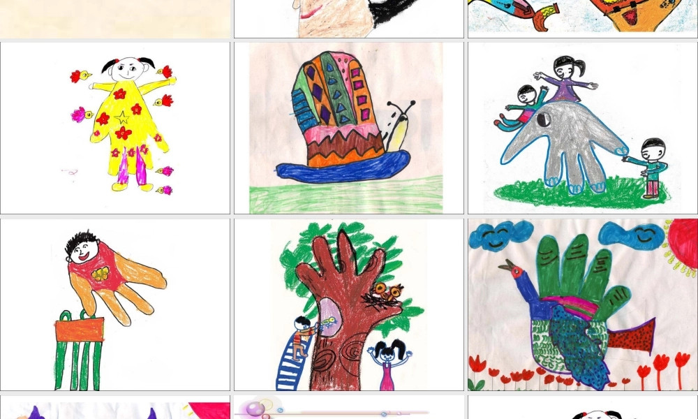 人教版三年级小学美术课件-手形添画欣赏.ppt