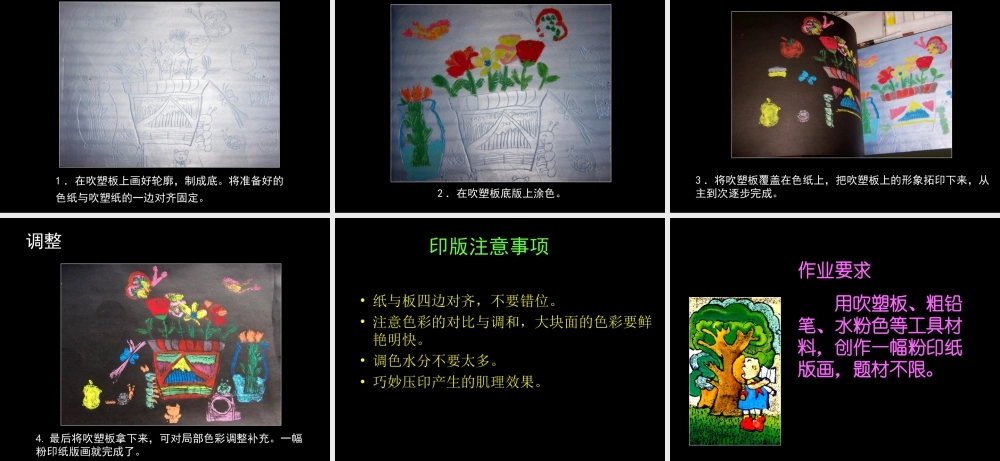 人教版四年级小学美术课件-《吹塑纸版画》课件.ppt