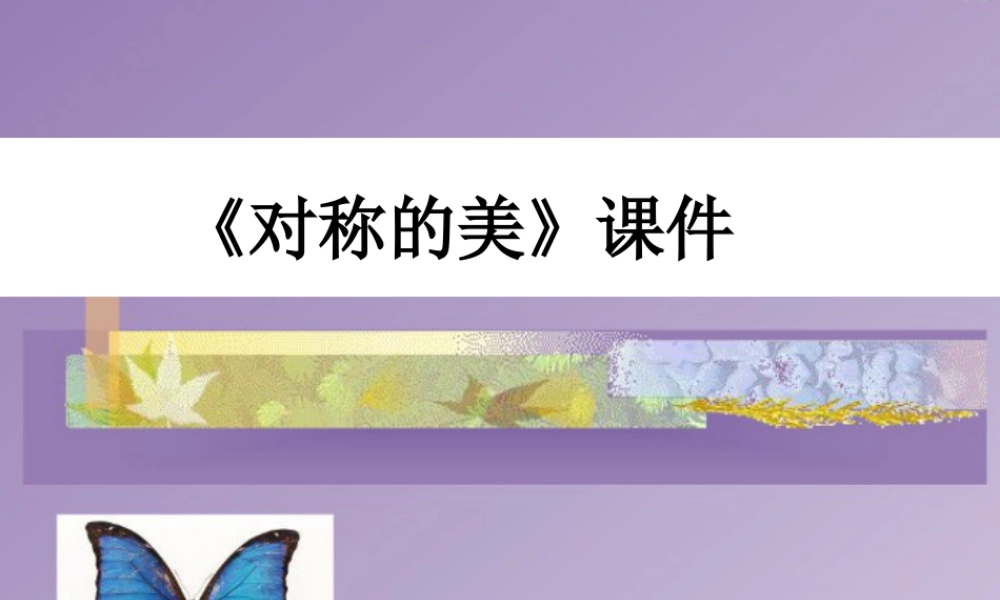 人教版四年级小学美术课件-《对称的美》课件3.ppt