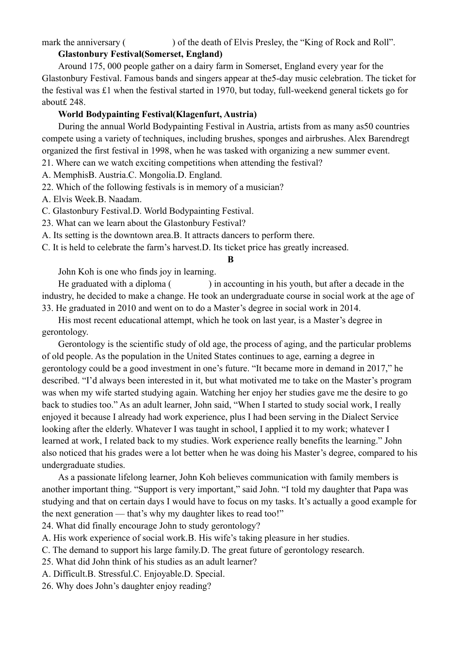 四川省达州市万源中学2024-2025学年高一下学期期中考试  英语  Word版含答案（含听力）_英语试题.docx_第3页