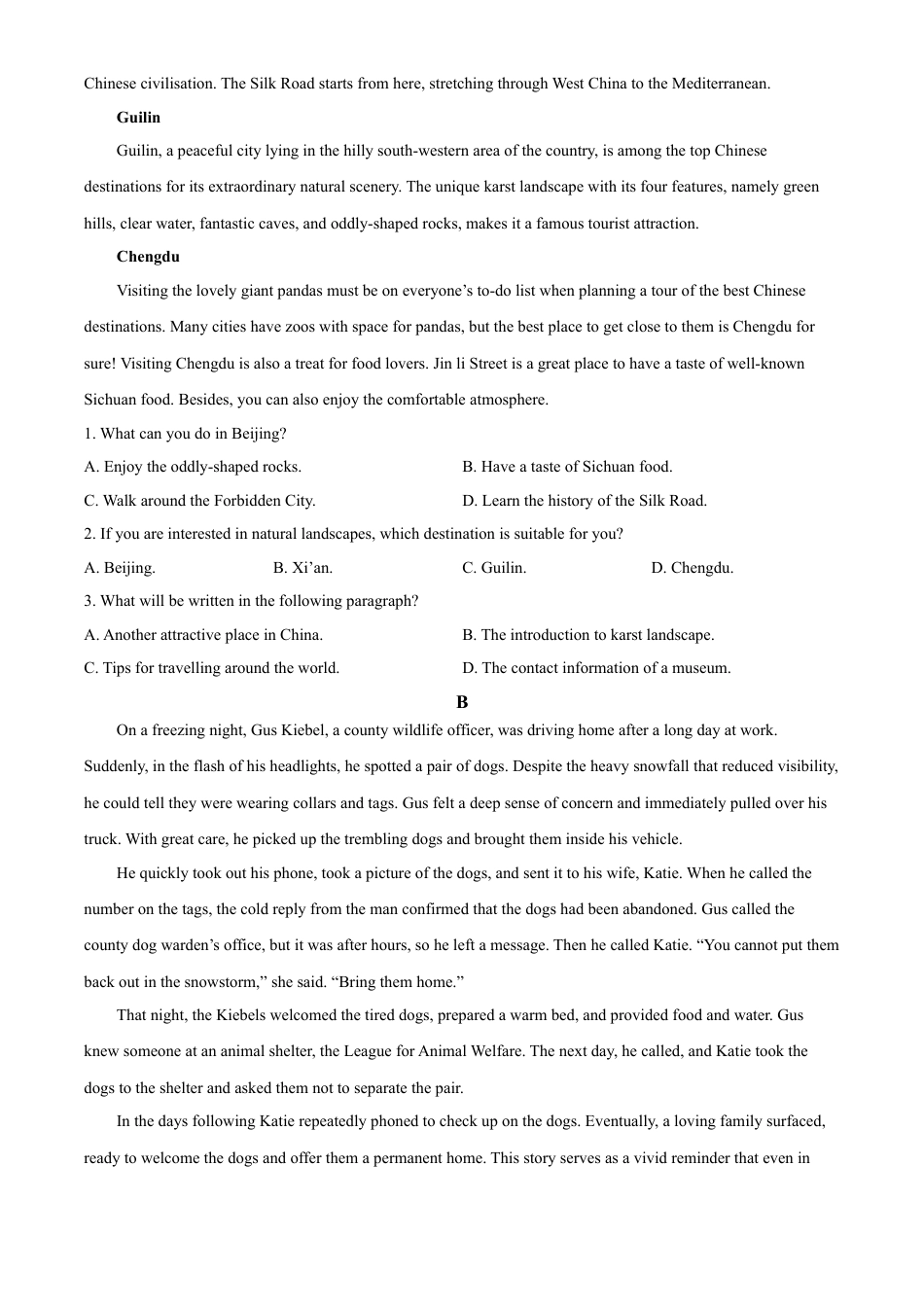 黑龙江省黑河市龙西北高中名校联盟2024-2025学年高一下学期开学英语试题（原卷版）.docx_第3页