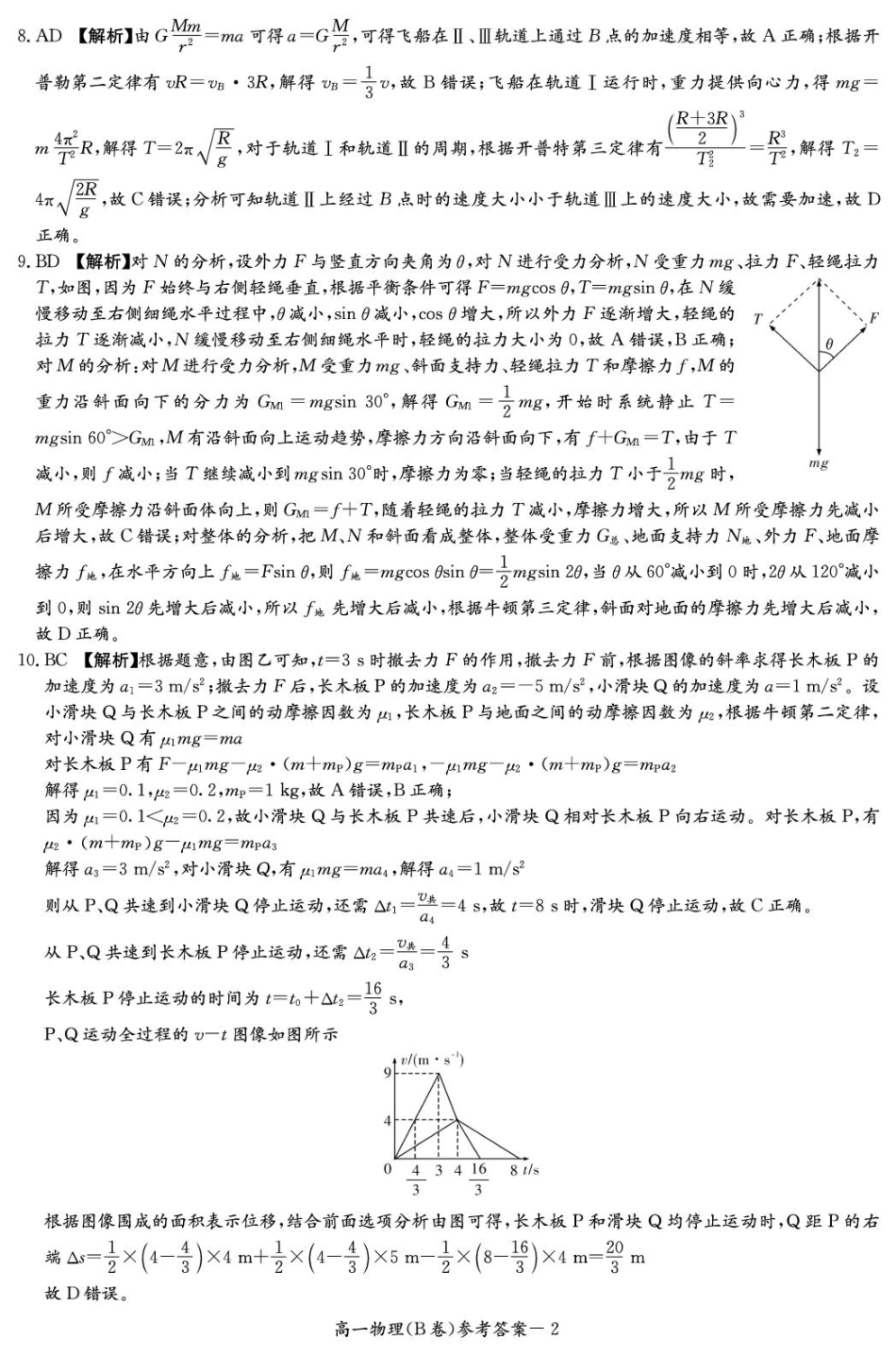 湖南省名校联考联合体2024-2025学年高一下学期期中考试物理试题 扫描版含解析_物理B答案（高一4月期中）.pdf_第2页