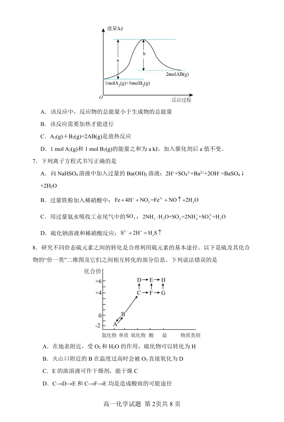 2024级高一下3月月考化学试题.pdf_第2页