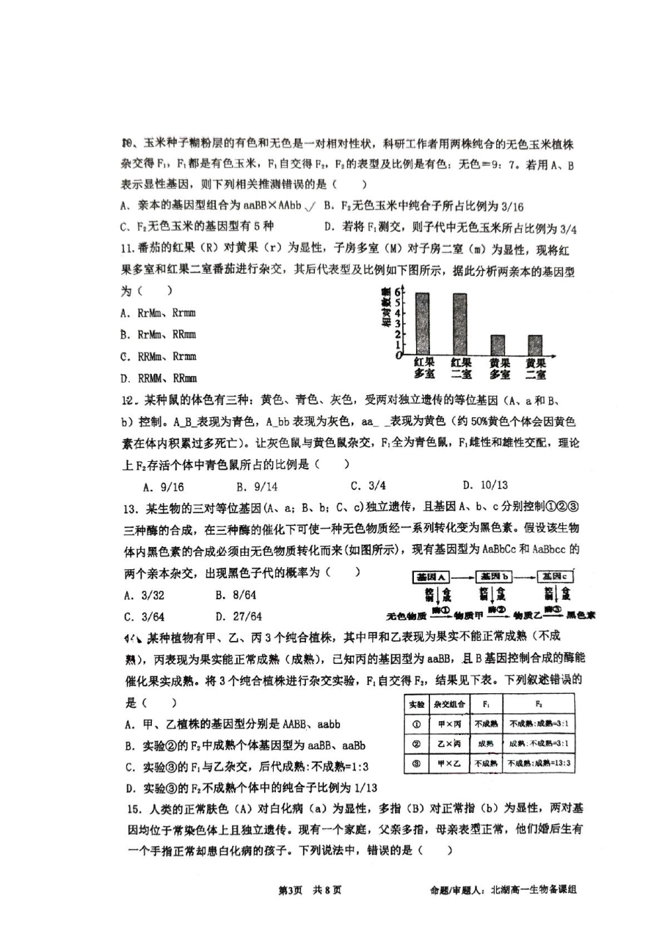【生物】 25.3 石室中学高一下 3 月月考.pdf_第3页