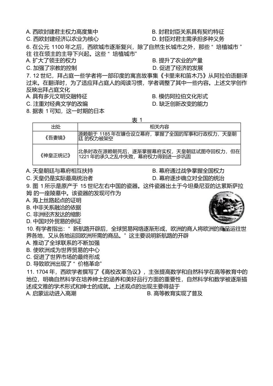 河南省南阳市十校联盟体2024-2025学年高一下学期期中模拟联考试题 历史 Word版含解析.docx_第2页