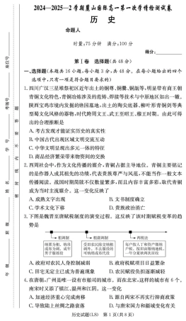 湖南省长沙市麓山国际实验学校2024-2025学年高一下学期第一次学情检测历史试卷（高一麓山国际）.pdf