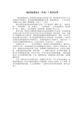 5 《鲁滨逊漂流记》（节选）教学反思4-语文六年级下册.docx