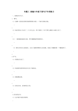 六年级语文下册-句子专项训练.docx