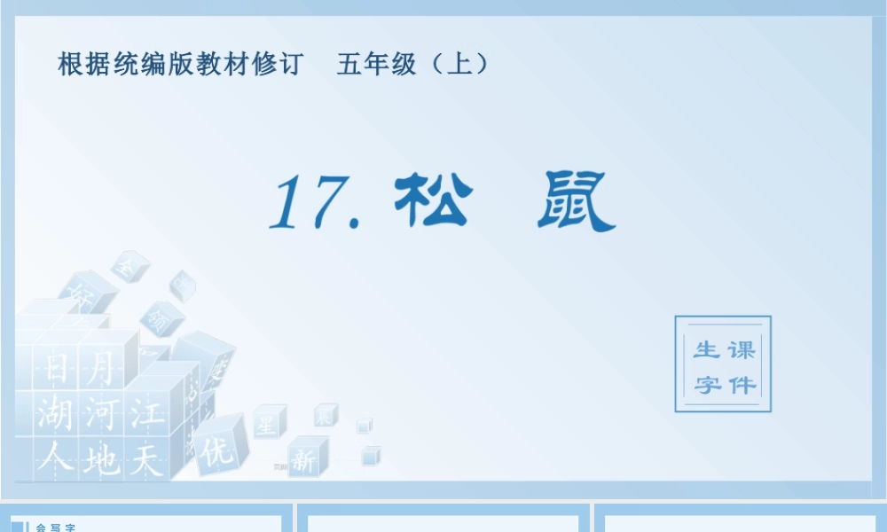 部编版语文五年级上-（生字课件）17.松鼠.pptx