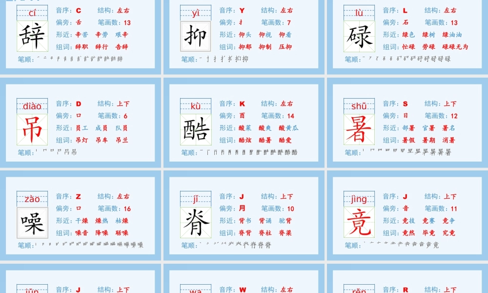 部编版语文五年级上-（生字课件）18.慈母情深.pptx