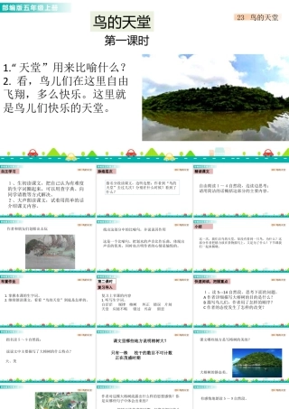 部编版语文五年级上-23 鸟的天堂 课件.pptx