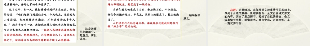 部编版语文五年级上-范文1：《猎人海力布》缩写.pptx