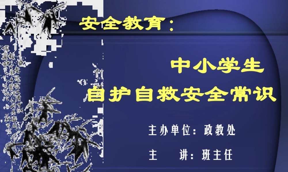 部编版语文五年级上-中小学生安全常识.ppt