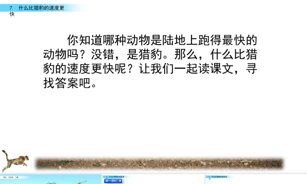 部编版语文五年级上-7 什么比猎豹的速度更快.pptx