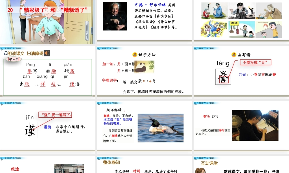 部编版语文五年级上-20 “精彩极了”和“糟糕透了”.pptx