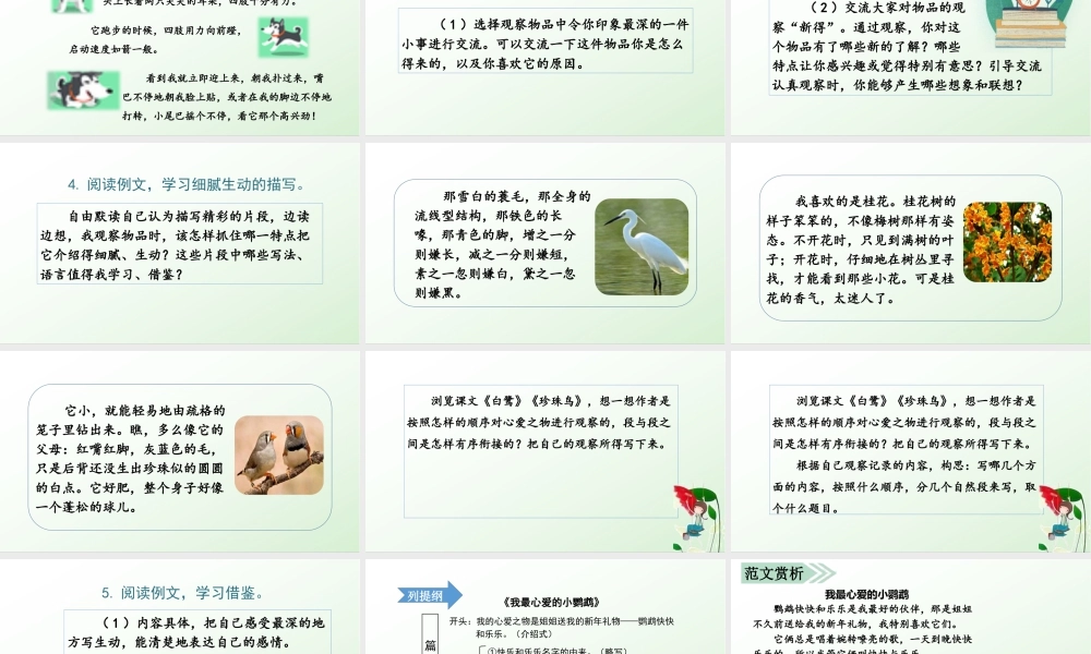 部编版语文五年级上-习作一   我的心爱之物.pptx