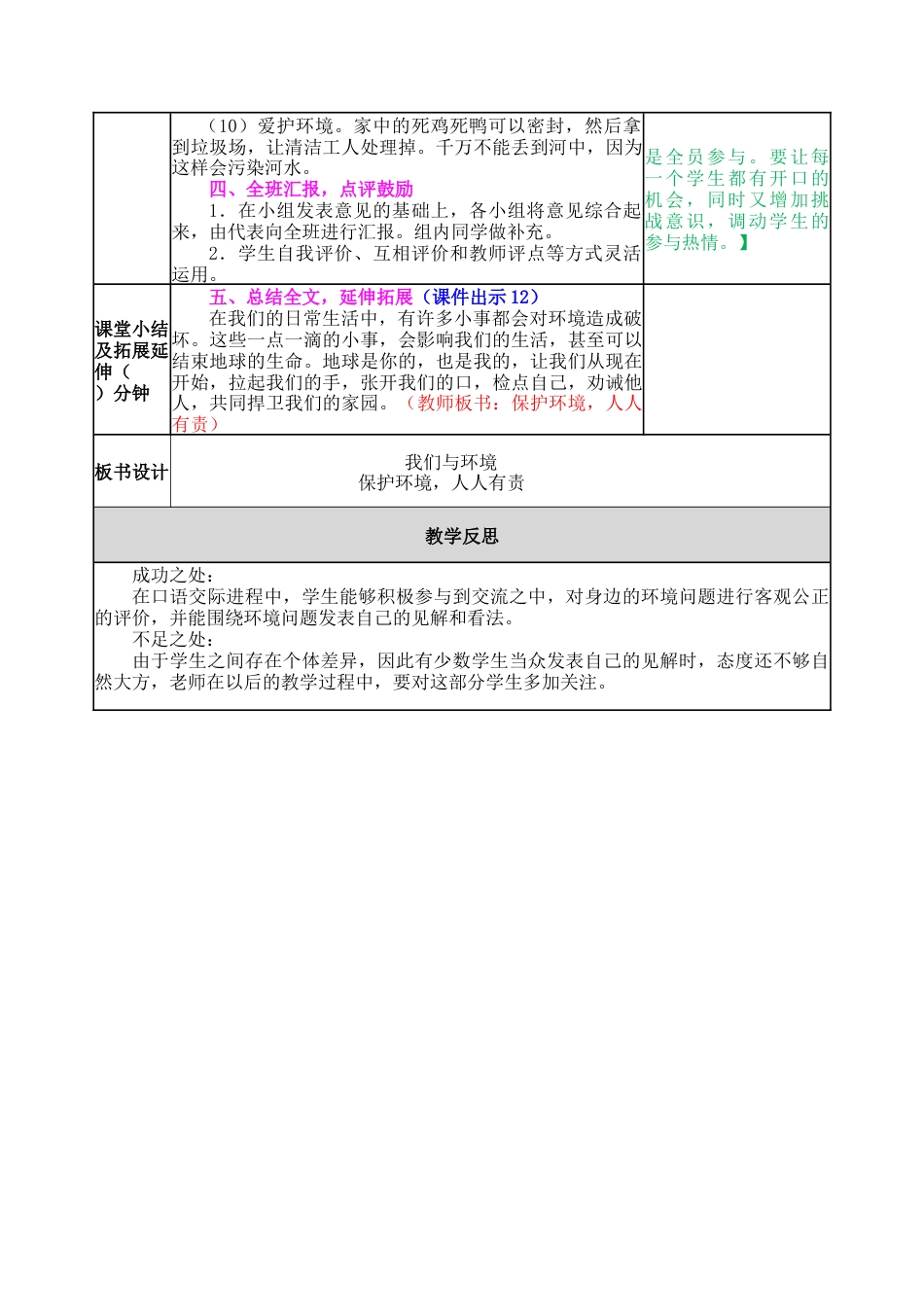 新部编版语文四年级上册-口语交际：我们与环境 教案.docx_第3页