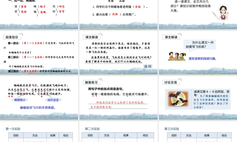 2025统编版四年级上册（教学课件）6.夜间飞行的秘密.pptx