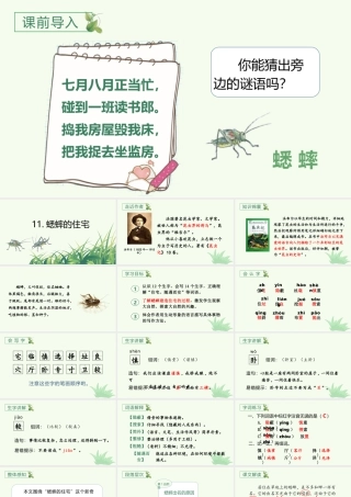 2025统编版四年级上册（教学课件）11.蟋蟀的住宅.pptx