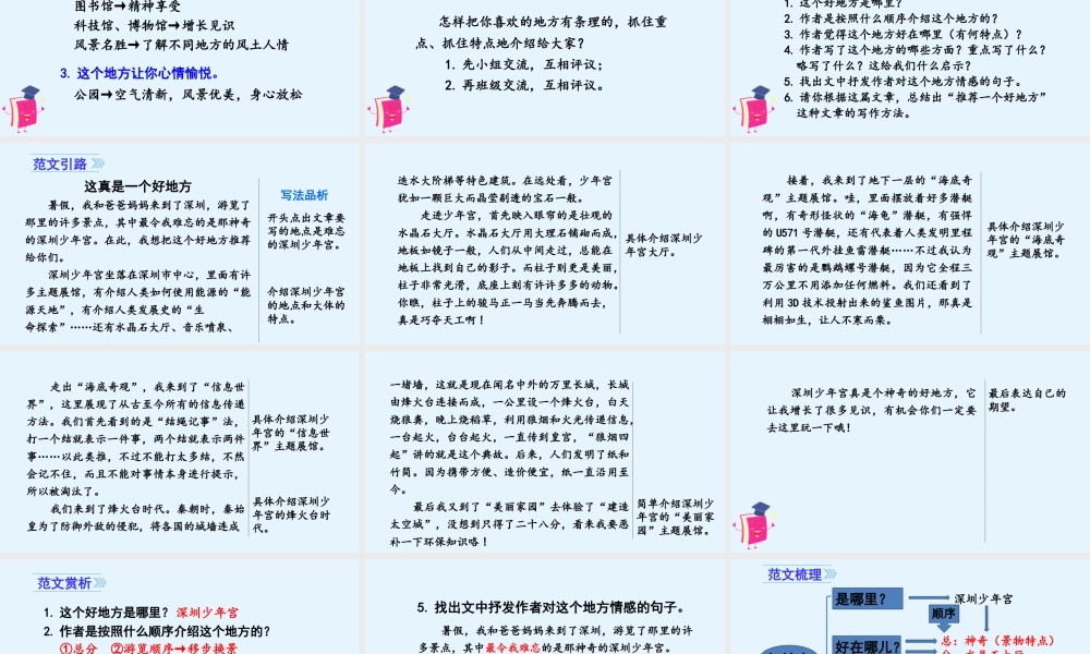 2025统编版四年级上册（教学课件）习作一     推荐一个好地方.ppt