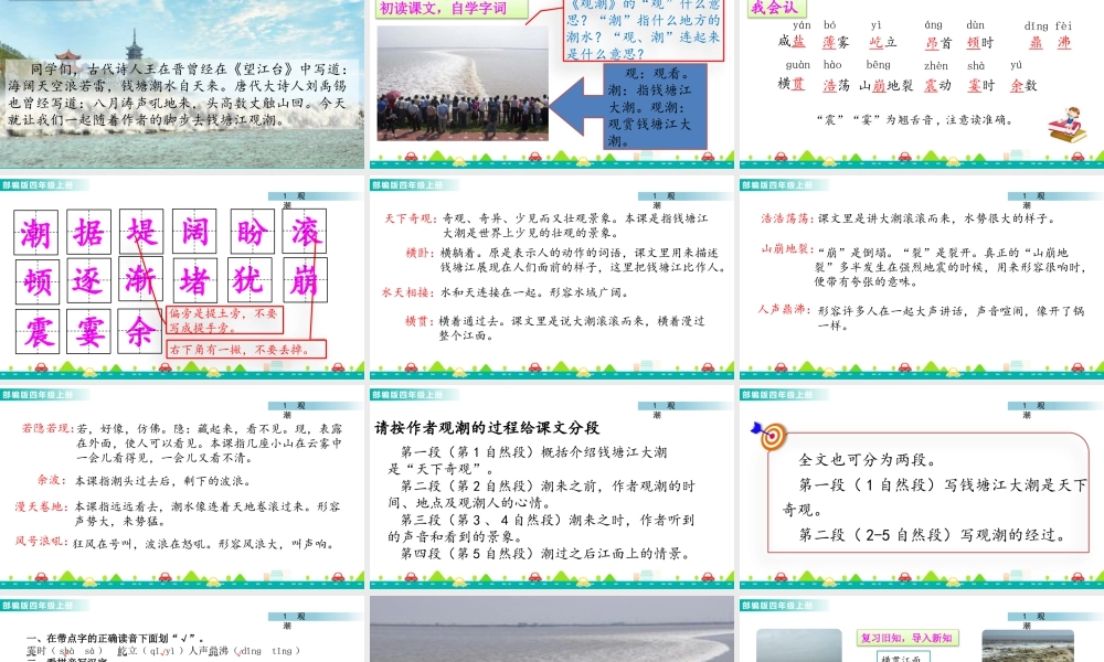 2025统编版四年级上册1 观潮 课件.pptx