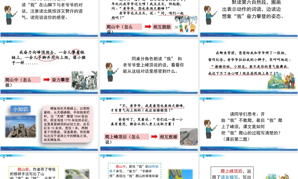 2025统编版四年级上册17 爬天都峰.pptx