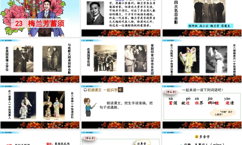 2025统编版四年级上册23 梅兰芳蓄须.pptx