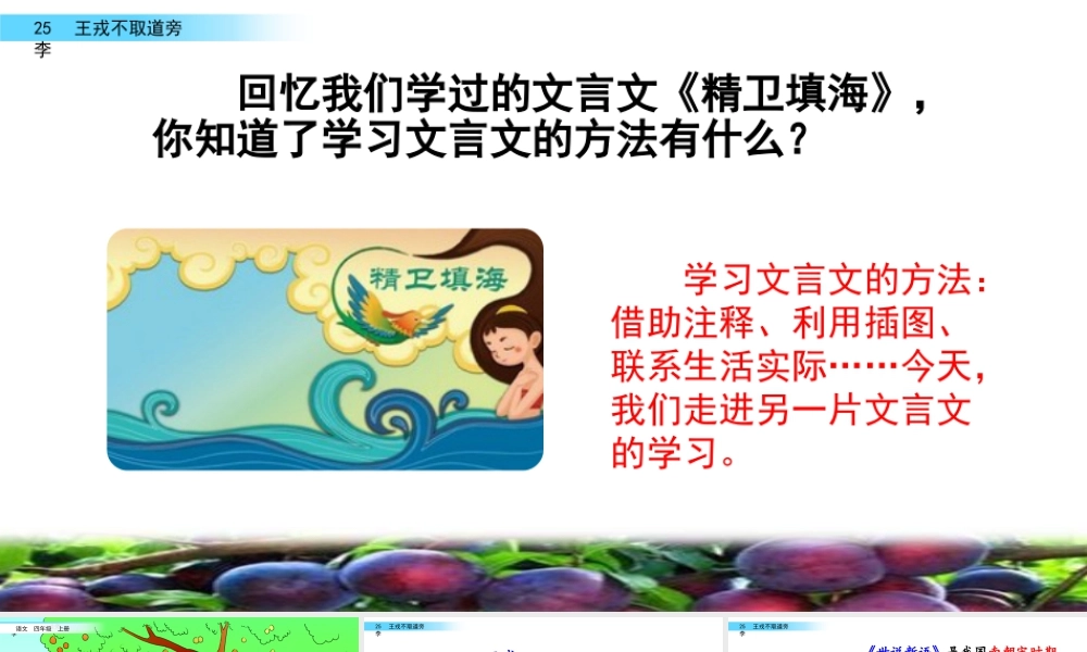 2025统编版四年级上册25 王戎不取道旁李.pptx