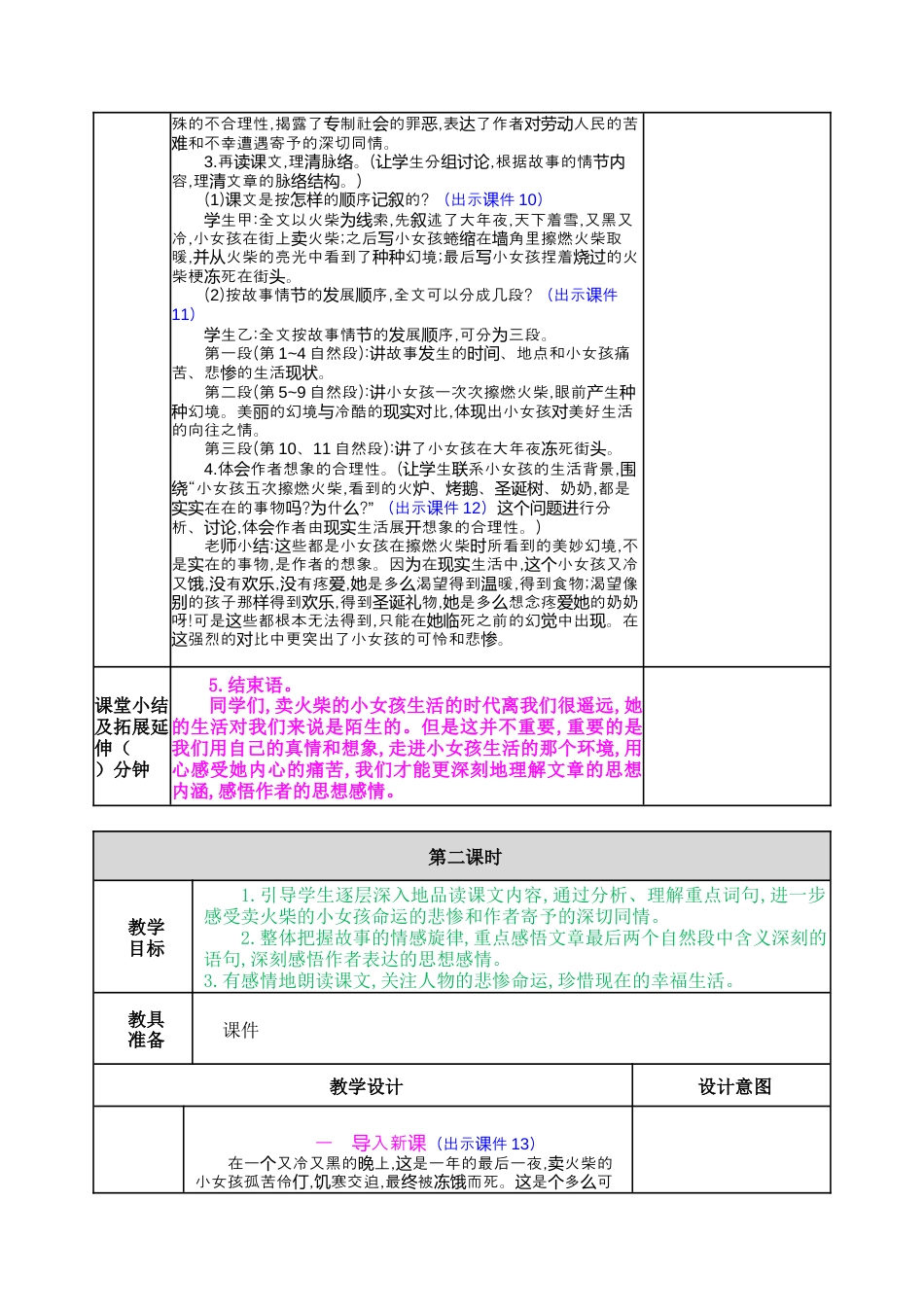 语文三年级上册-8 卖火柴的小女孩 教案.docx_第3页